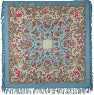 Women's scarves Pavlovo Posad scarf 100% Pure Wool Shawl Natural Merino Russian Wrap 1551