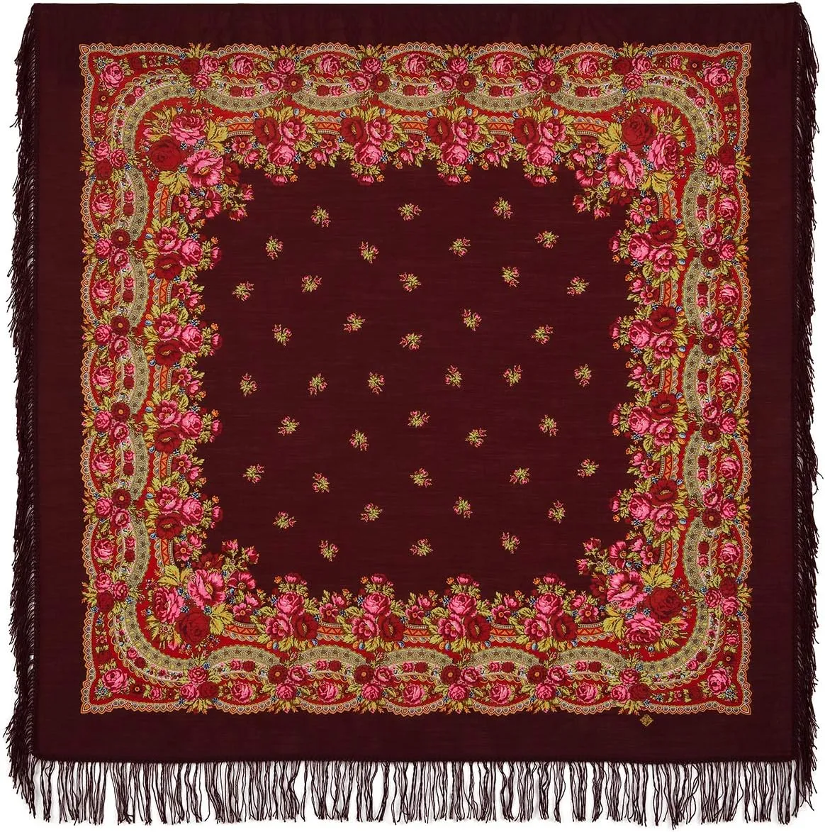 Women's scarves Pavlovo Posad scarf 100% Pure Wool Shawl Natural Merino Russian Wrap 1901