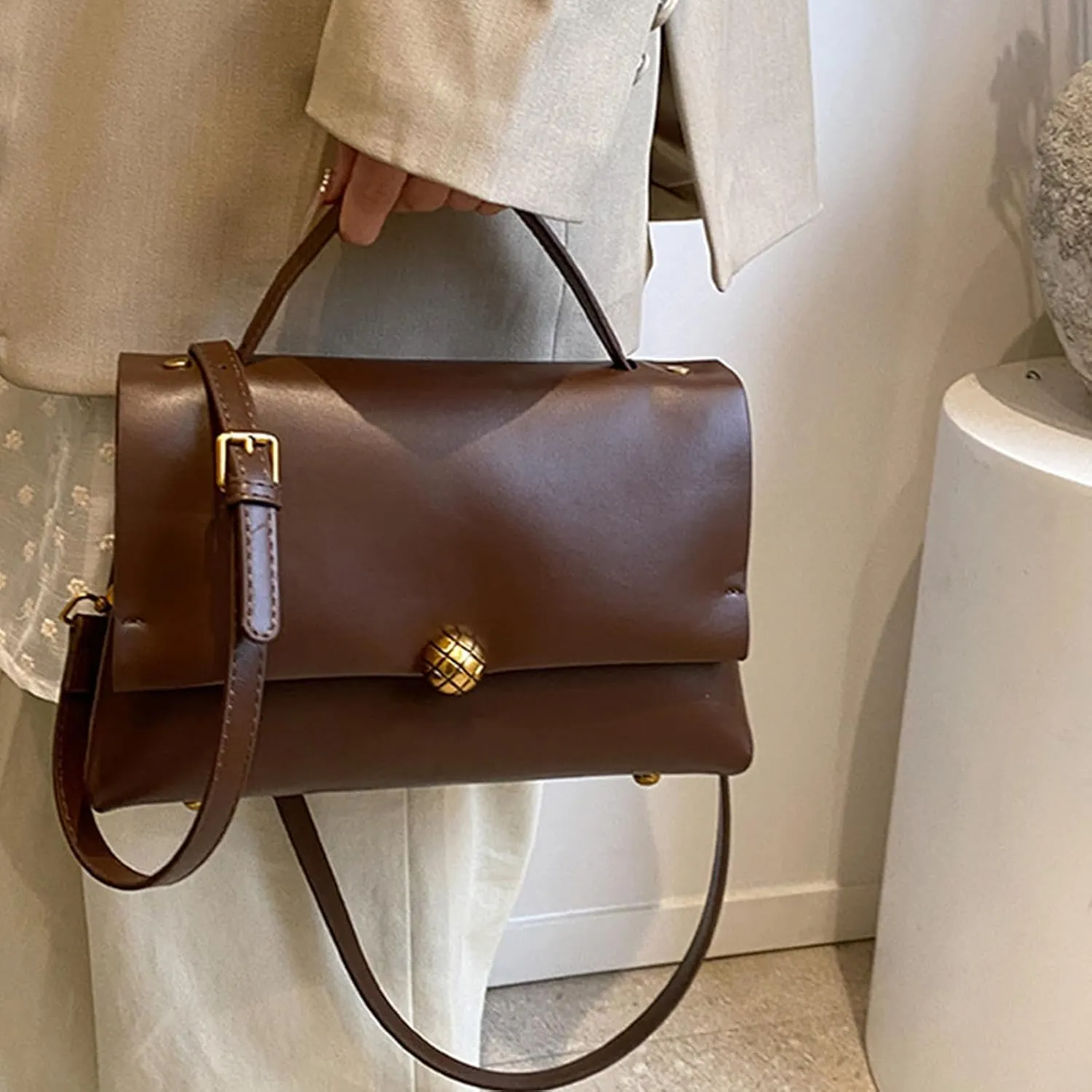 Women's Top Handle Purse Vintage Ladies Crossbody Purses Top Handle Handbags Satchel Bags for Women