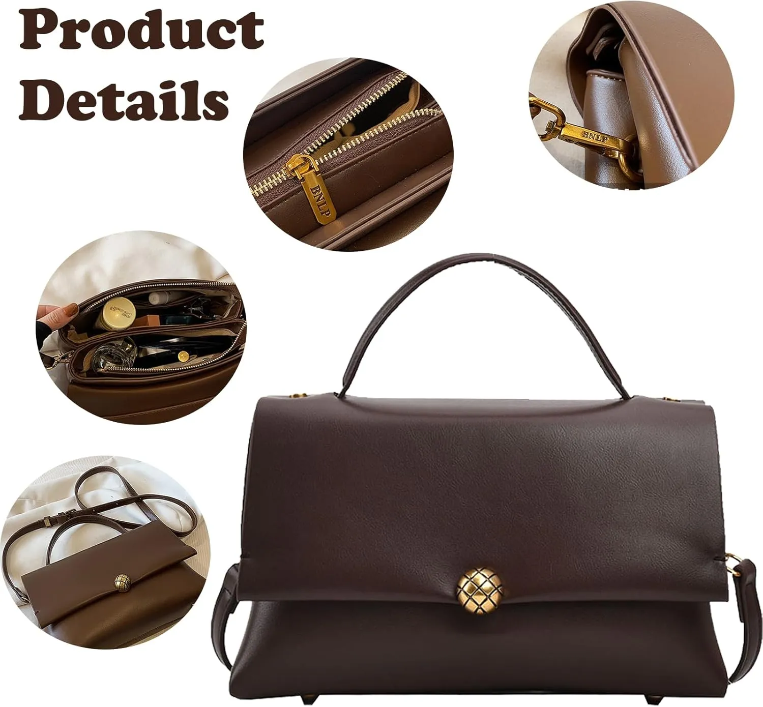 Women's Top Handle Purse Vintage Ladies Crossbody Purses Top Handle Handbags Satchel Bags for Women