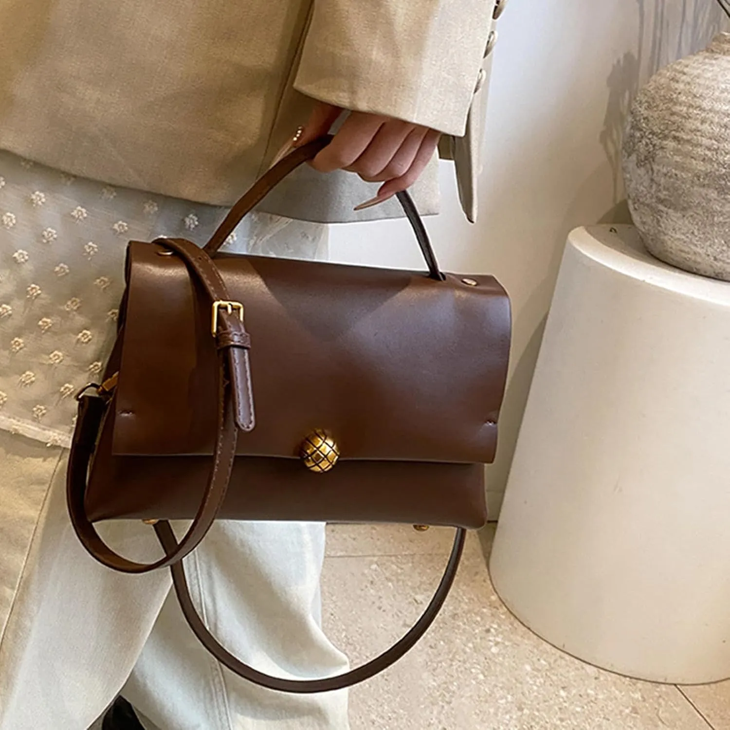 Women's Top Handle Purse Vintage Ladies Crossbody Purses Top Handle Handbags Satchel Bags for Women