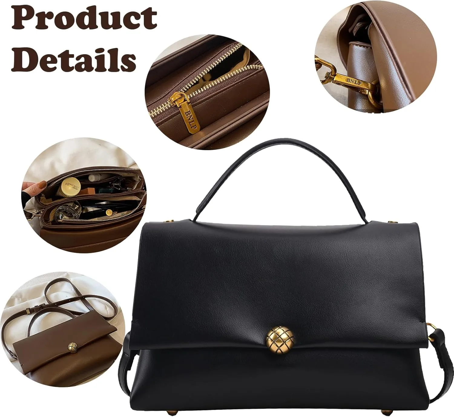 Women's Vintage Top Handle Purse Ladies Crossbody Purses Top Handle Handbags Satchel Bags for Women