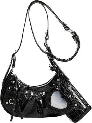 Women's Y2k Purse Top Handle Shoulder Bag Buckle Punk Purses Bags