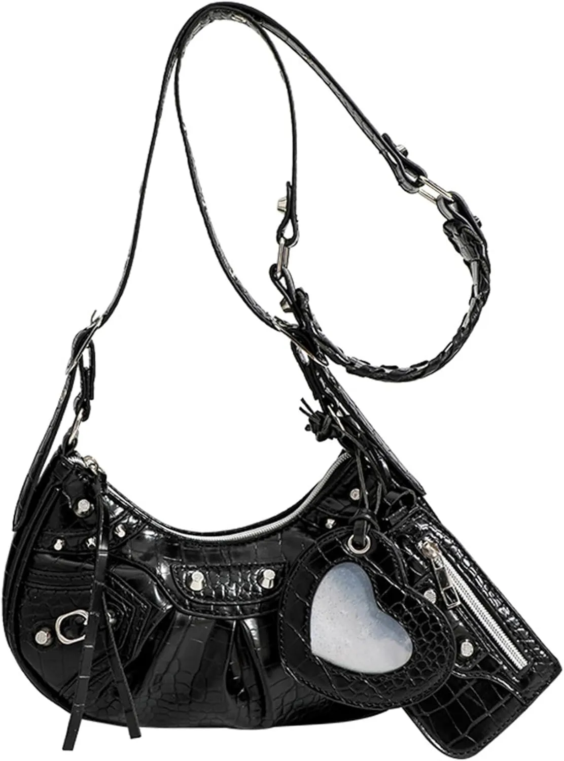 Women's Y2k Purse Top Handle Shoulder Bag Buckle Punk Purses Bags