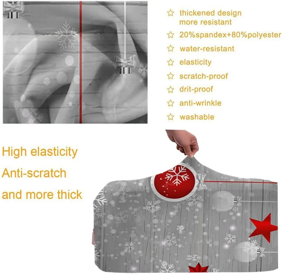 Wondertify Christmas Decorations Travel Suitcase Protector Wood Falling Snowflake Elastic Washable Luggage Cover With Concealed Zipper Fits 29-32 Inch