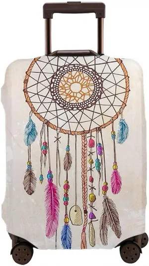 WONDERTIFY Dream Catcher Luggage Cover Dreamcatcher Ethnic Tribal Native Feathers Washable Suitcase Protector Anti-Scratch Suitcase Cover Fits 22-24 Inch