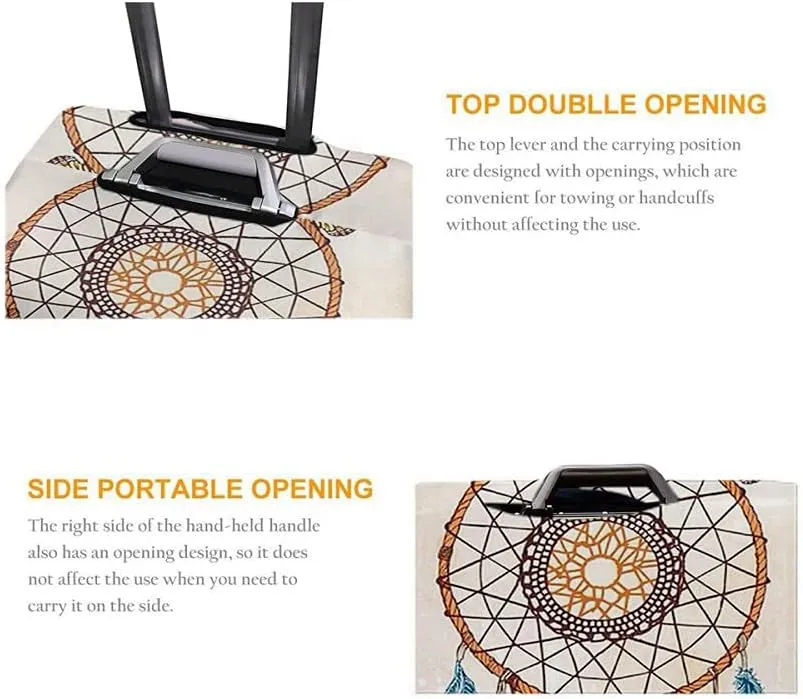 WONDERTIFY Dream Catcher Luggage Cover Dreamcatcher Ethnic Tribal Native Feathers Washable Suitcase Protector Anti-Scratch Suitcase Cover Fits 22-24 Inch