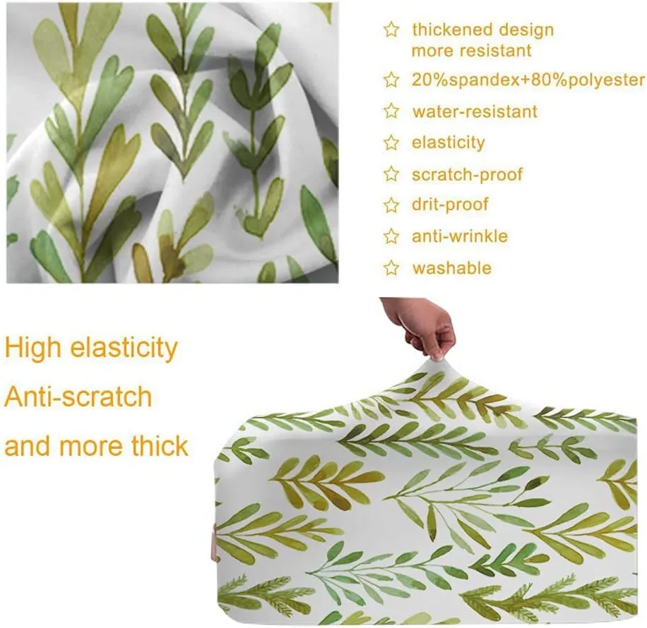 Wondertify Flowers And Plants Suitcase Cover Original Floral Leave On White Travel Elastic Protective Washable Suitcase Protector Fits 25 To 28 Inch