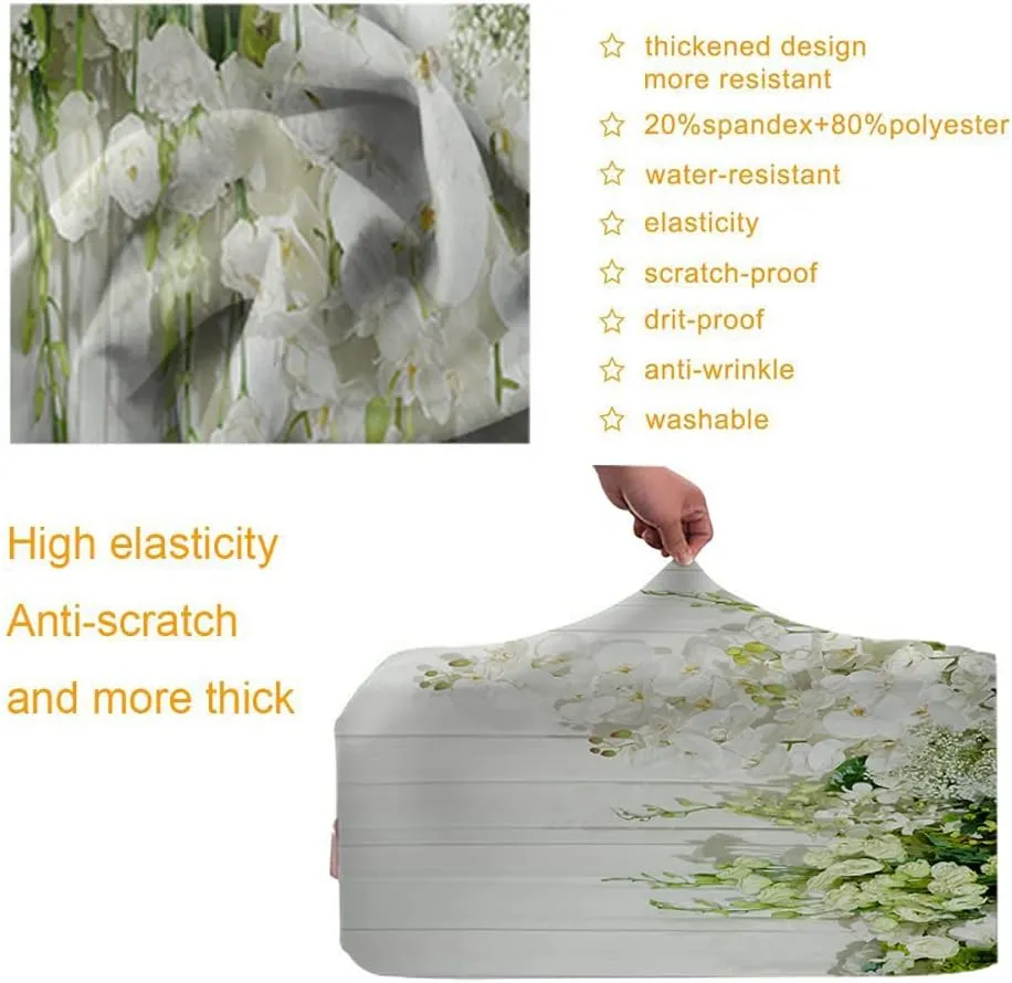 Wondertify Wedding Flower Backdrop Travel Suitcase Protector Bouquet Fresh Green Leaf Romantic Rose Elastic Washable Luggage Cover With Concealed Zipper Fits 29-32 Inch Colorful