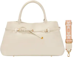 Work Tote Purses and Handbags for Women Vegan Leather Belted Top-handle Satchel Shoulder Bags with Long Strap
