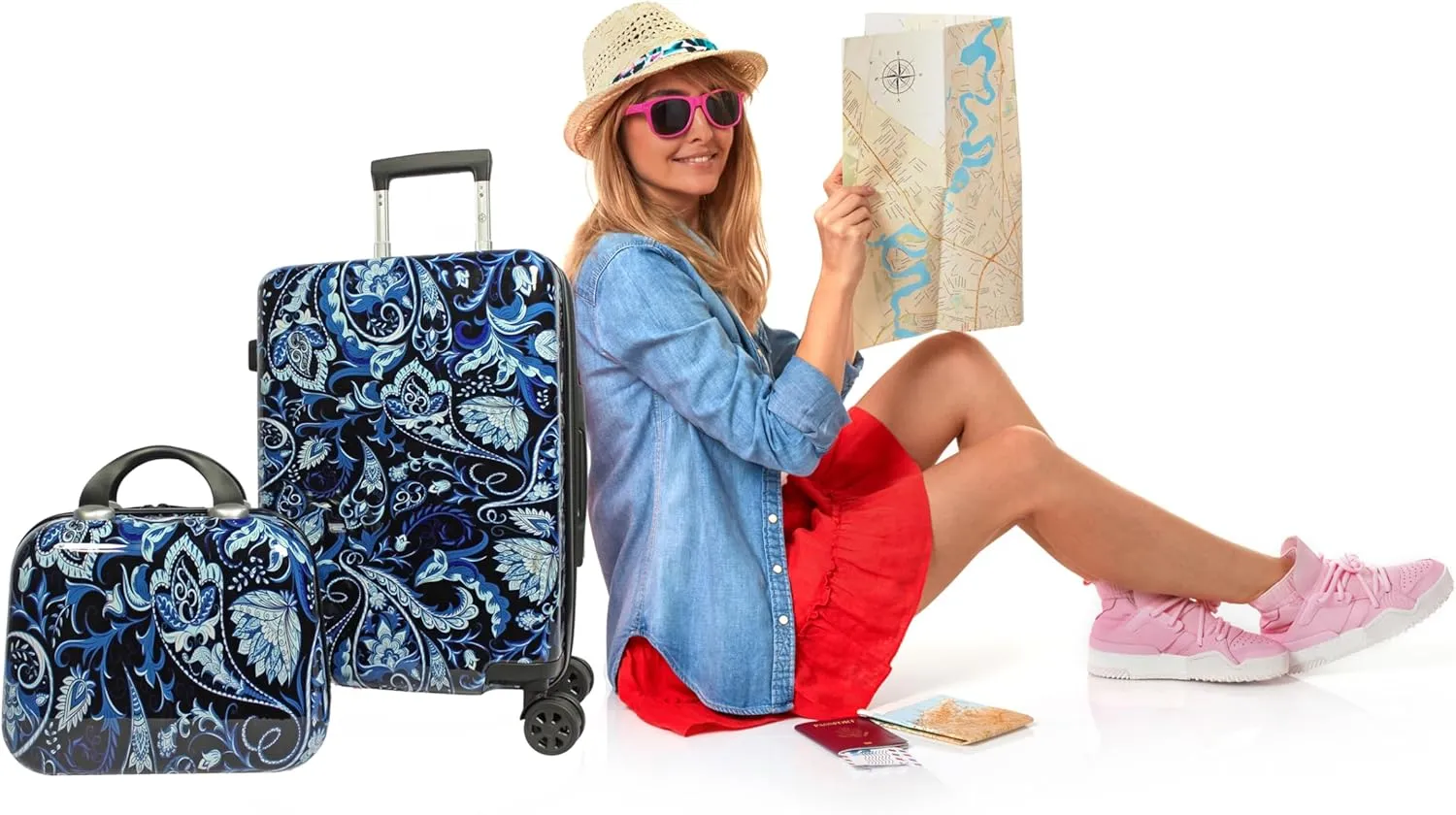 World Traveler Seasons Hardside 2-Piece Carry-On Spinner Luggage Set, Paisley, One_Size