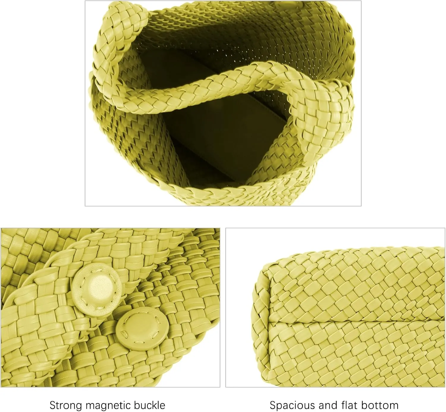 Woven Bag for Women, Vegan Leather Hobo Tote Bags, Top-handle Handmade Purse