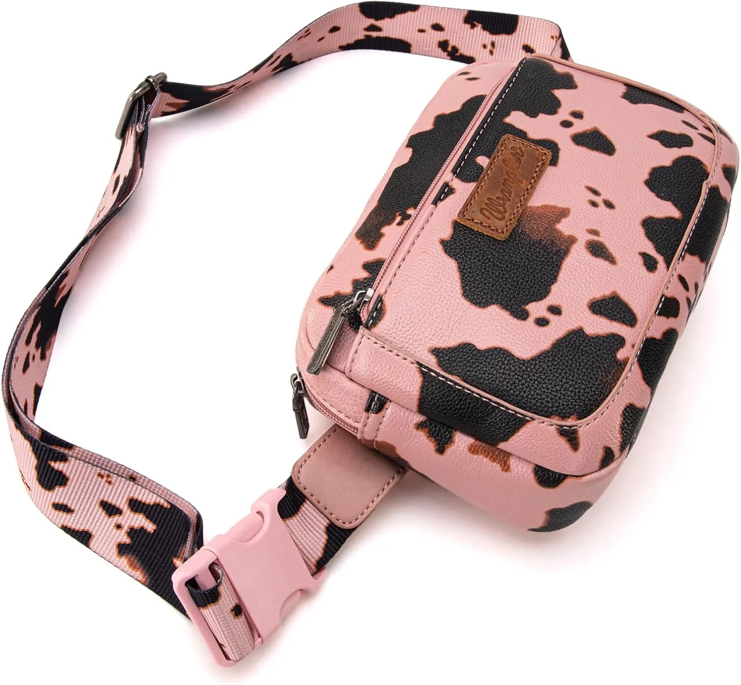 Wrangler Cow Print Waist Pack Western Belt Bag for Women with Adjustable Strap