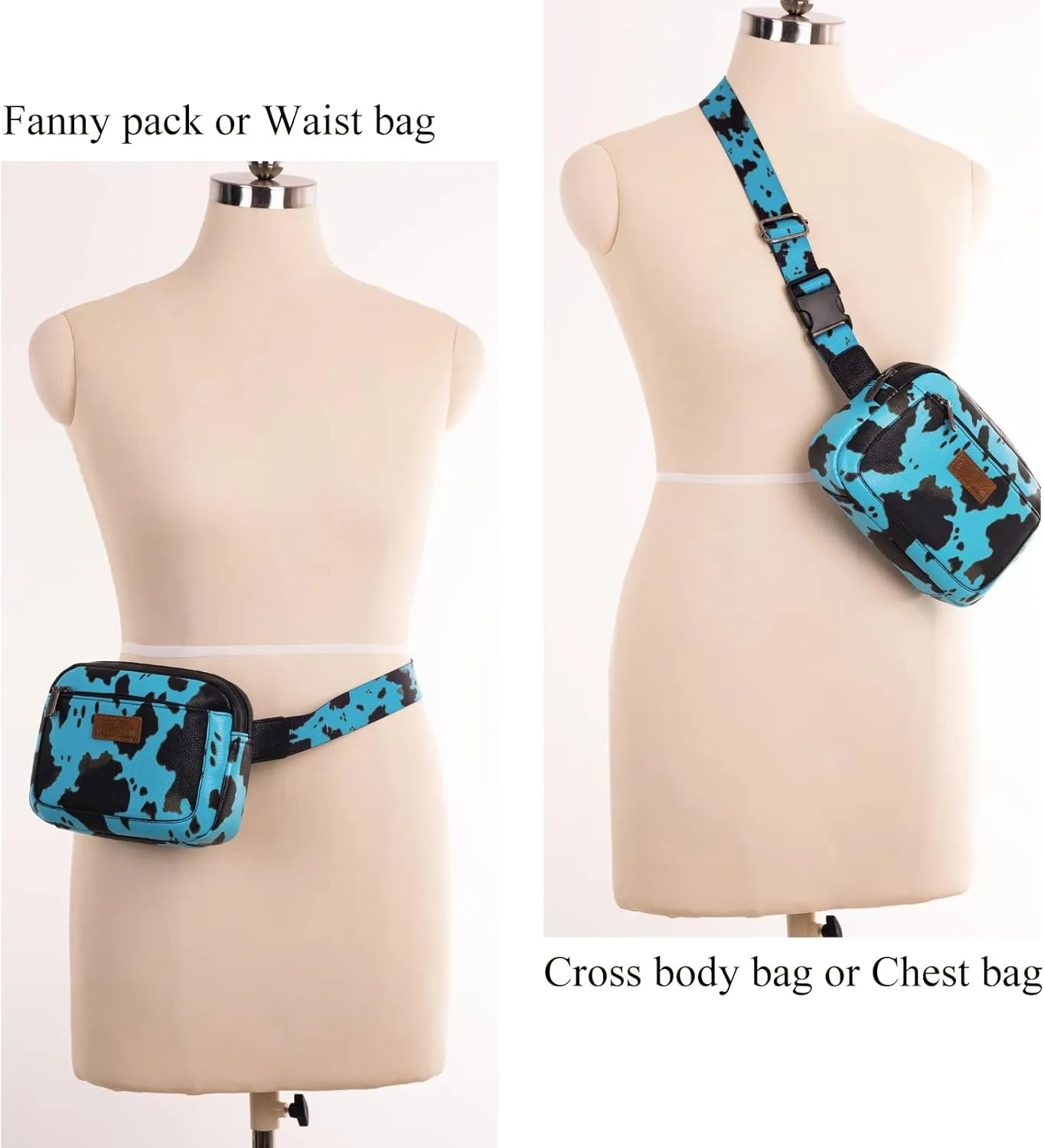 Wrangler Cow Print Waist Pack Western Belt Bag for Women with Adjustable Strap