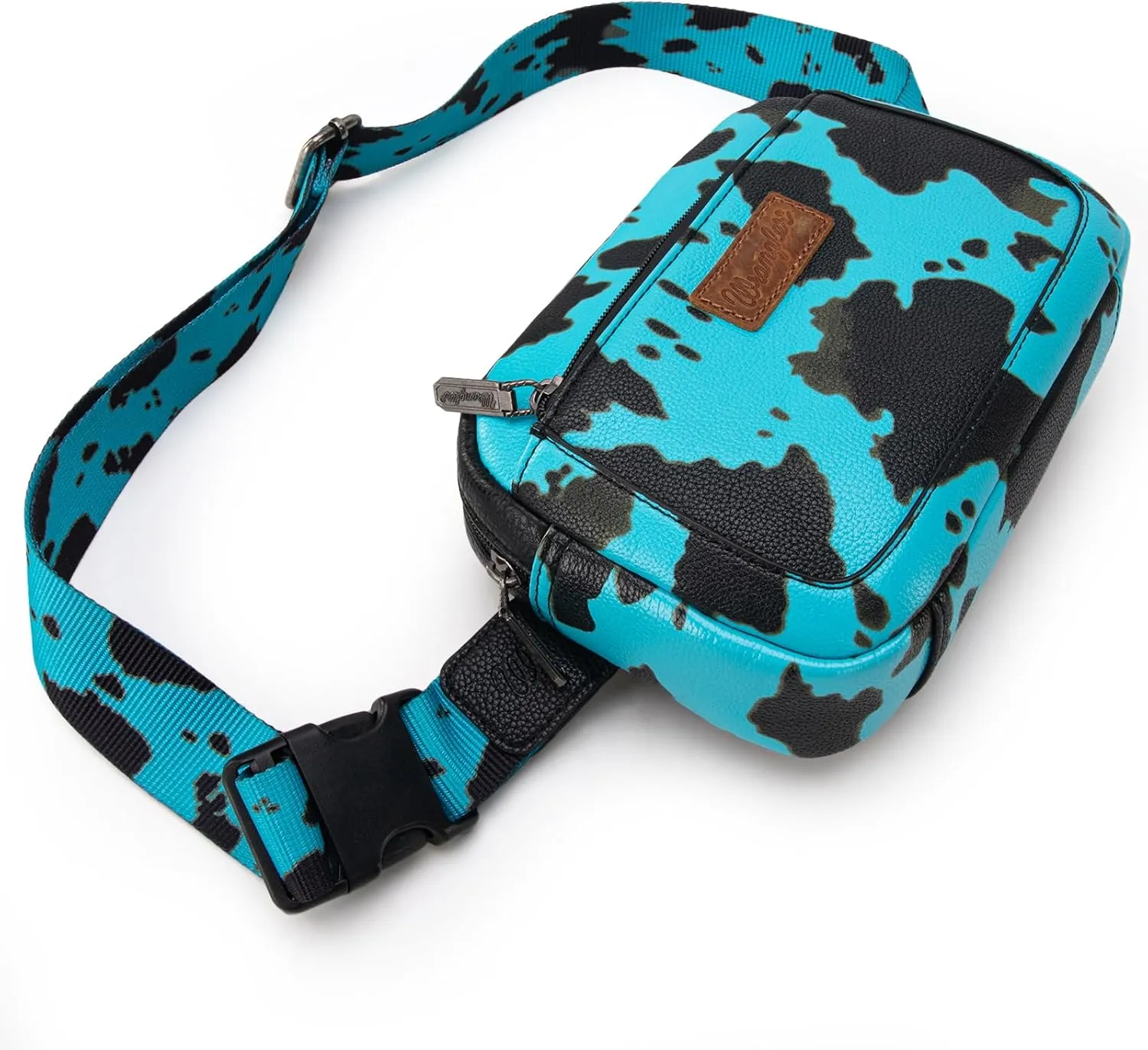Wrangler Cow Print Waist Pack Western Belt Bag for Women with Adjustable Strap