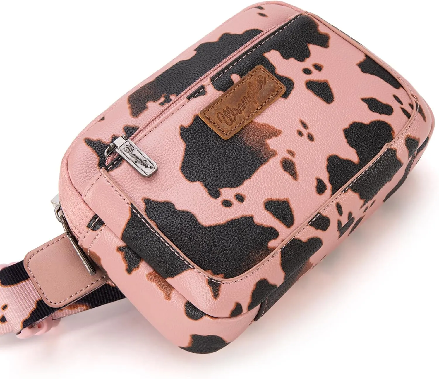 Wrangler Cow Print Waist Pack Western Belt Bag for Women with Adjustable Strap