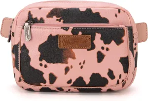 Wrangler Cow Print Waist Pack Western Belt Bag for Women with Adjustable Strap