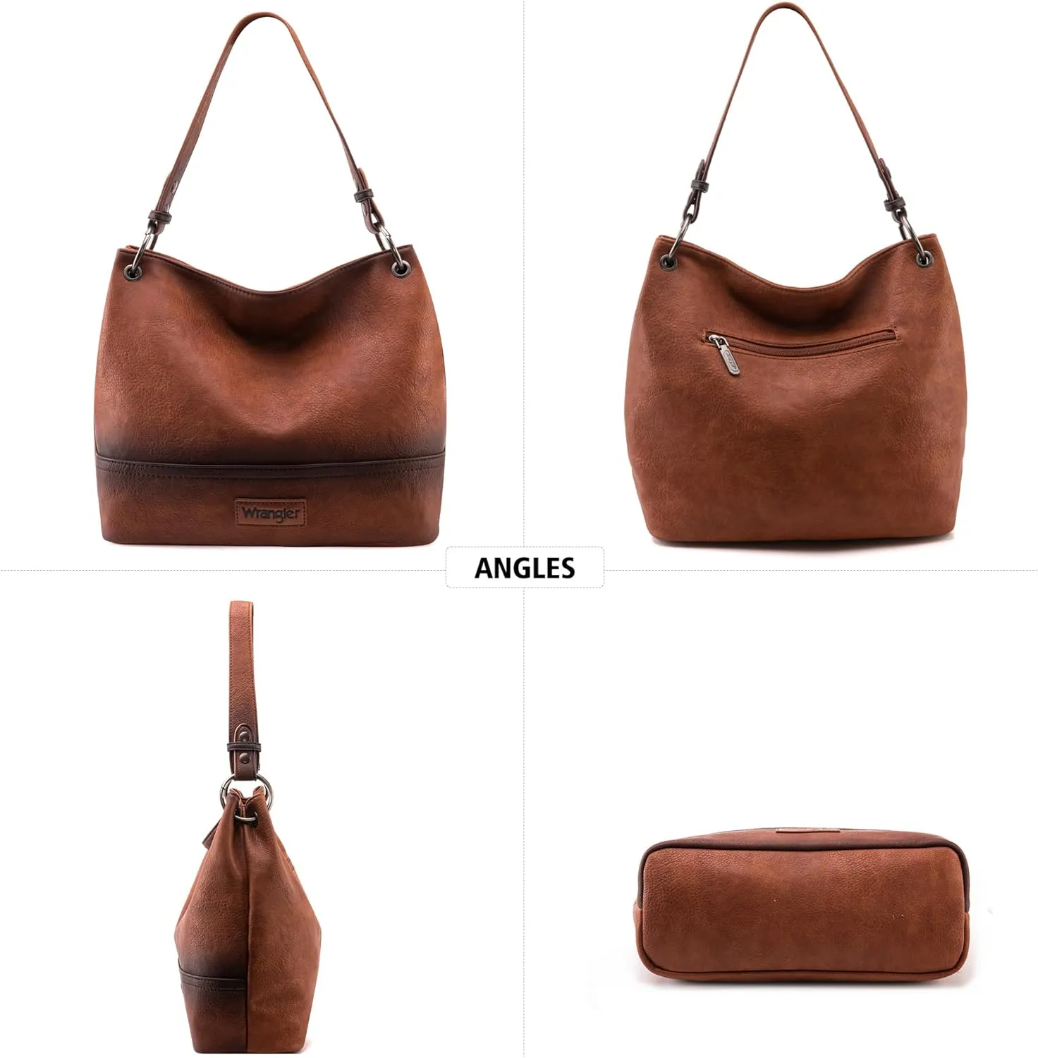 Wrangler Hobo Bags for Women Vegan Leather Top Handle Shoulder Purses and Handbags