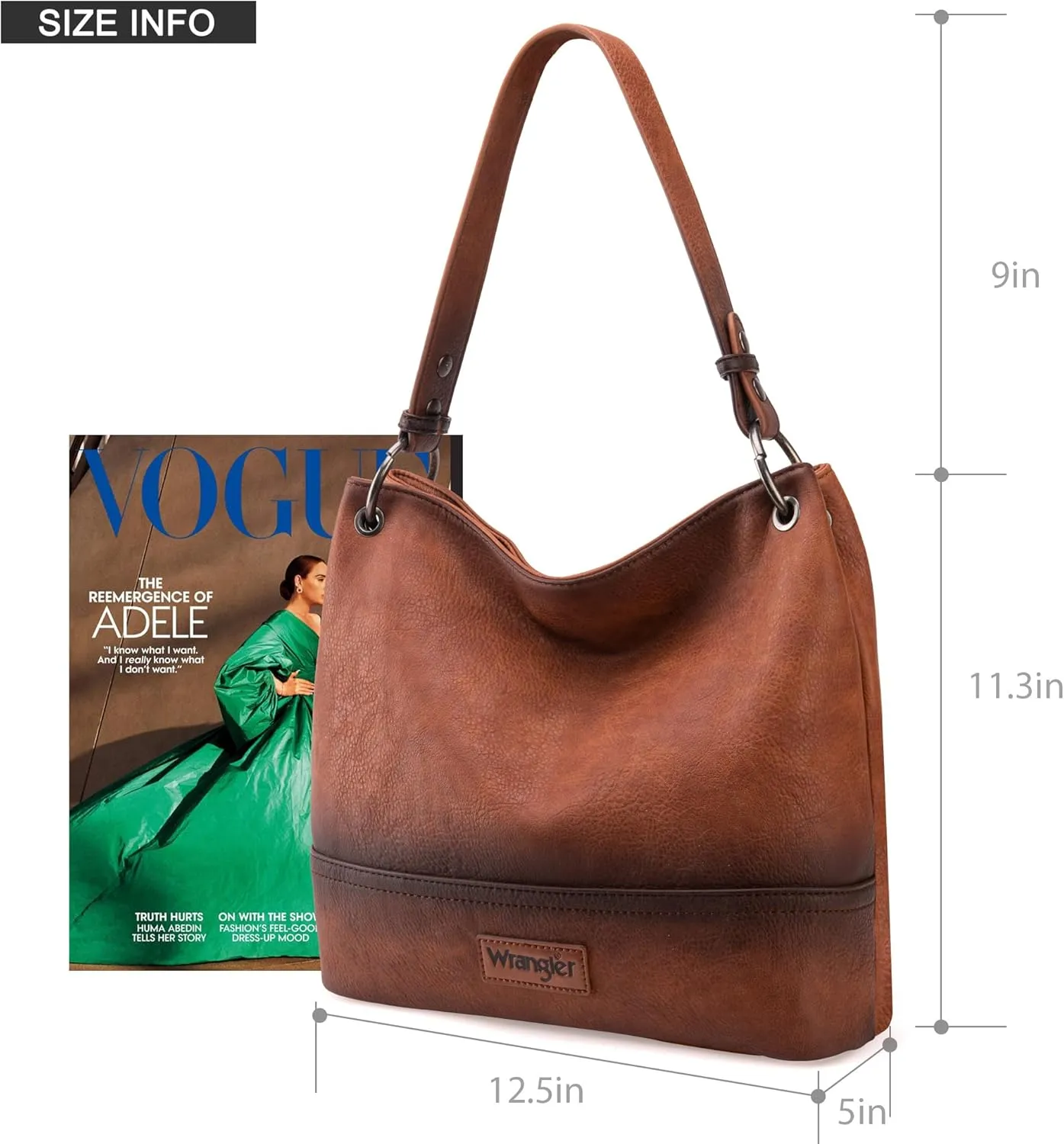 Wrangler Hobo Bags for Women Vegan Leather Top Handle Shoulder Purses and Handbags