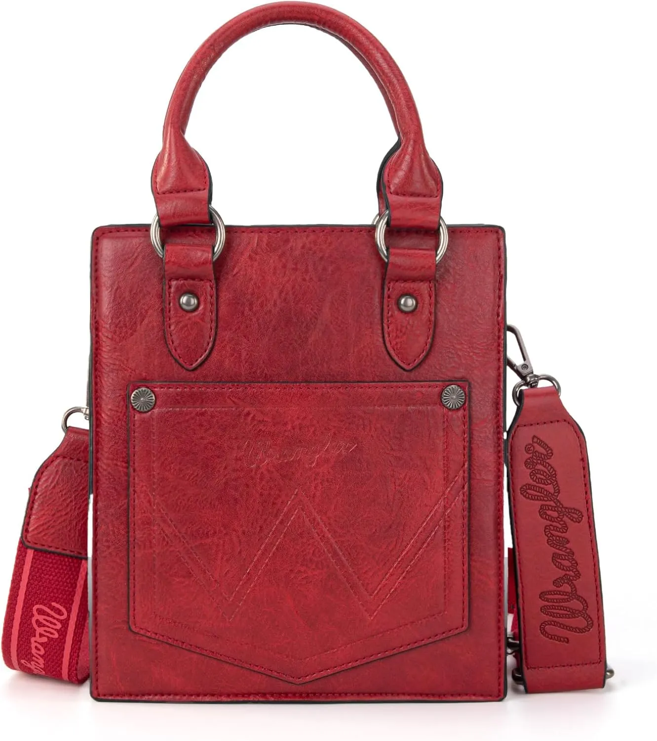 Wrangler Small Crossbody Bag for Women Tooling Top Handle Handbags and Mini Tote Bag
