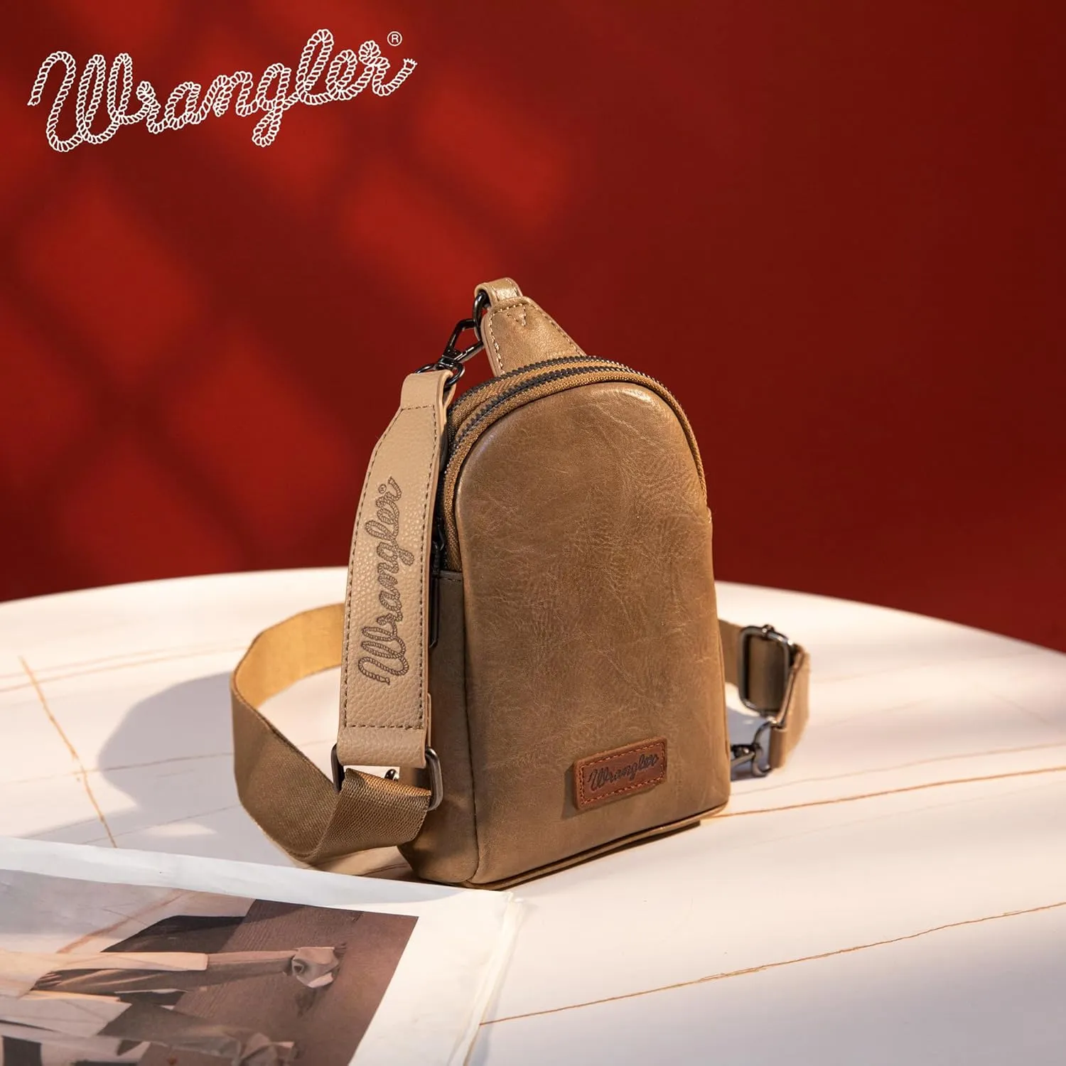 Wrangler Small Crossbody Sling Bags for Women Fanny Packs Chest Bag for Travel Gift