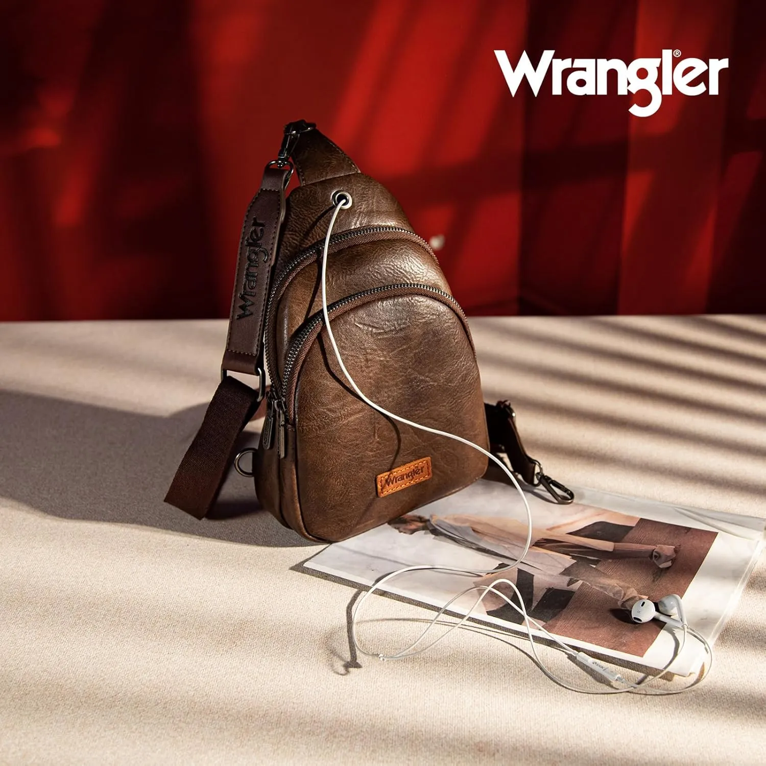 Wrangler Small Crossbody Sling Bags for Women Fanny Packs Chest Bag for Travel - Mother Day Gift