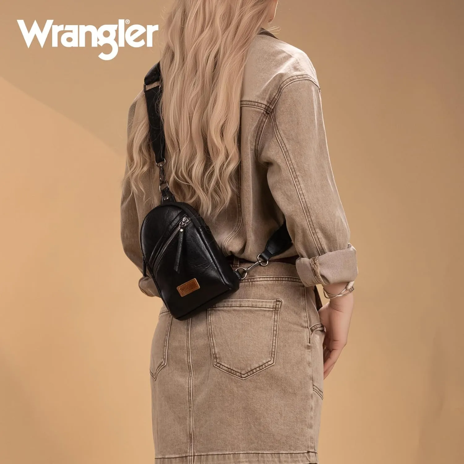 Wrangler Small Crossbody Sling Bags for Women Fanny Packs Chest Bag for Travel - Mother Day Gift