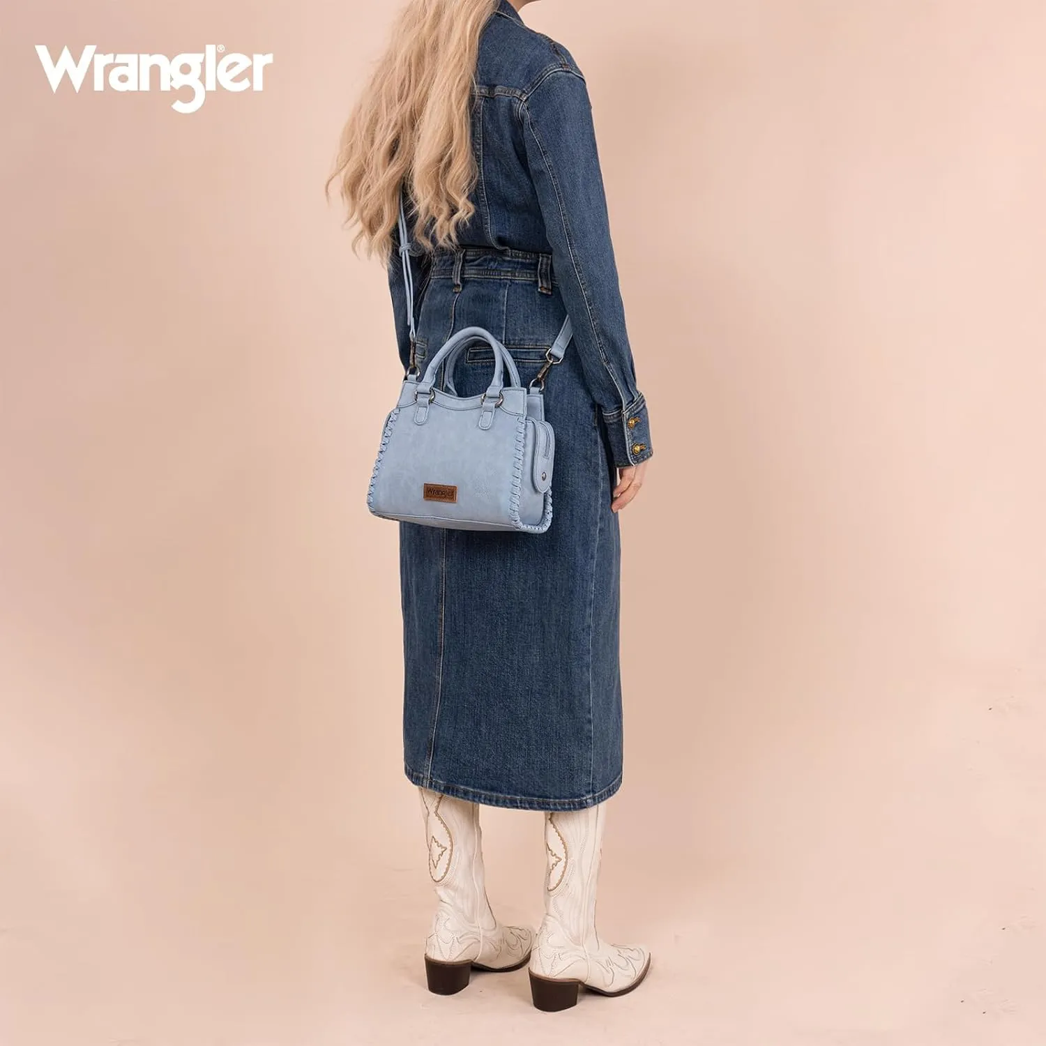 Wrangler Top Handle Bag for Women Woven Satchel Handbag