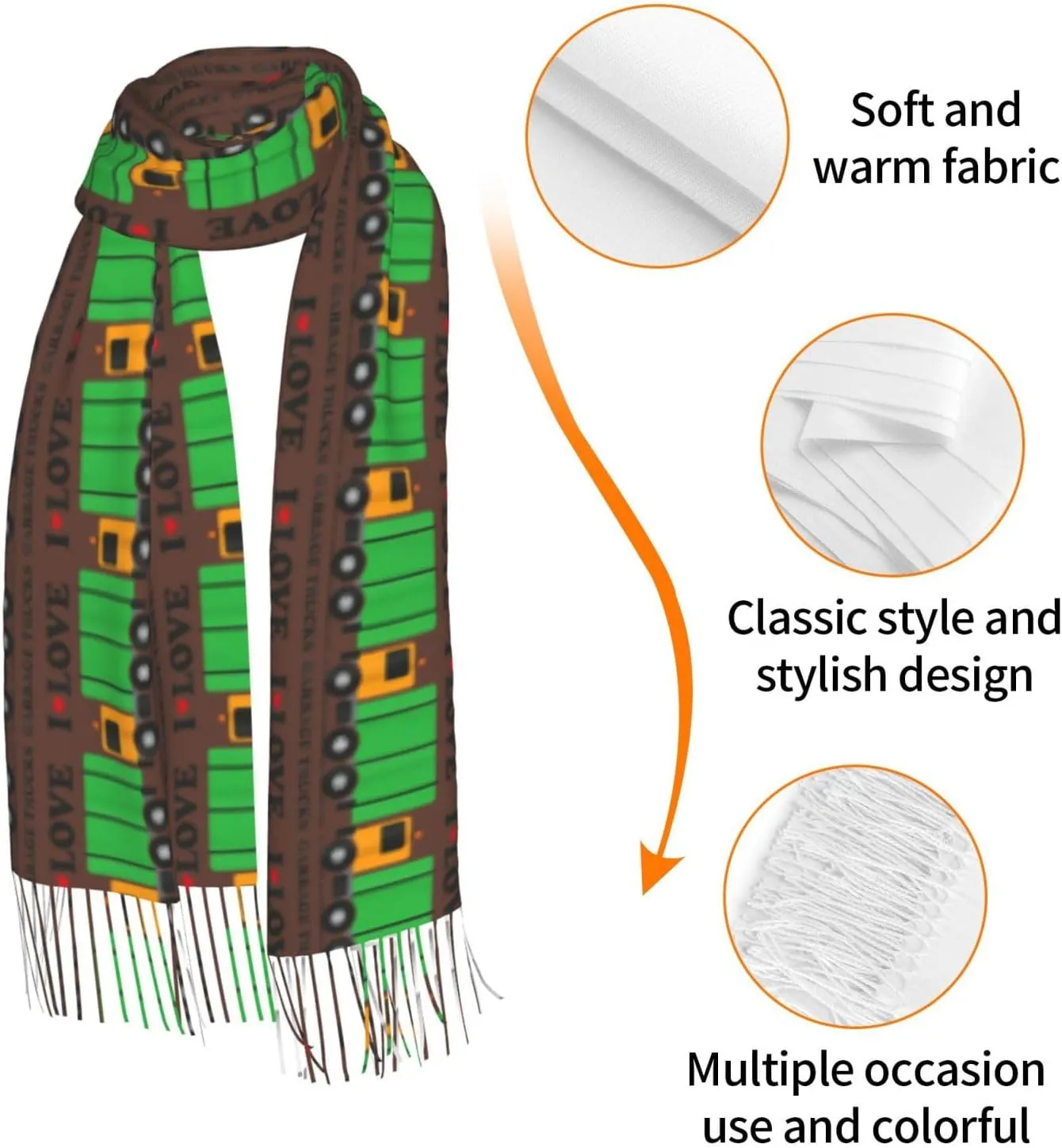 WURTON Black Floral Skull Print Cozy Soft Tassel Scarf Women'S Stylish Shawl Scarf Stay Chic Warm In Fall Winter