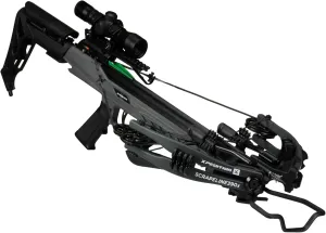 Xpedition Archery Scrapeline 390X Crossbow, 6.7LB 390 Feet Per Second Compound Crossbow Package with 4X32 Scope
