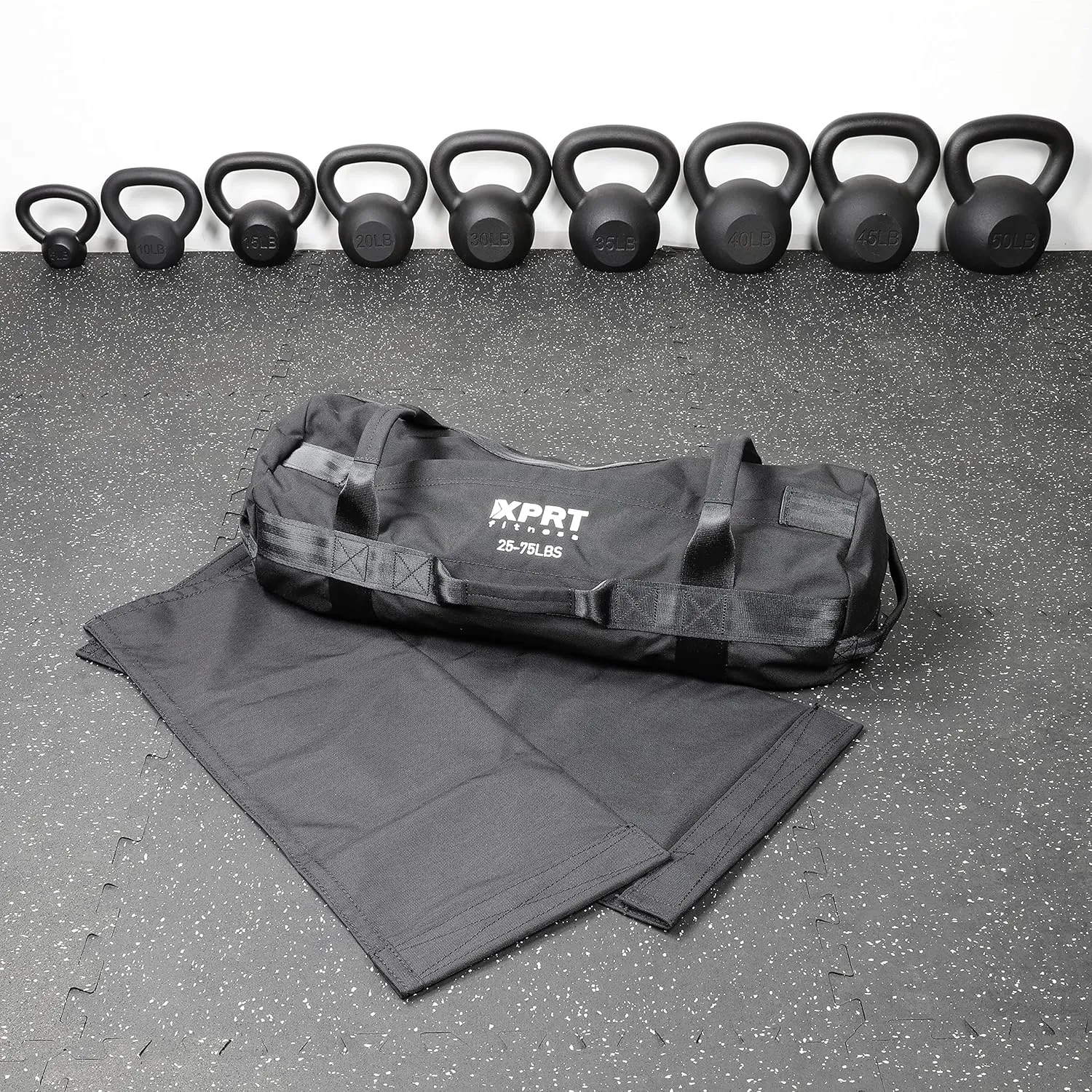 XPRT Fitness Workout Sandbag for Heavy Duty Workout Cross Training 7 Multi-positional Handles - Color Army Green/Black/Camo