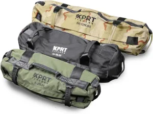 XPRT Fitness Workout Sandbag for Heavy Duty Workout Cross Training 7 Multi-positional Handles - Color Army Green/Black/Camo
