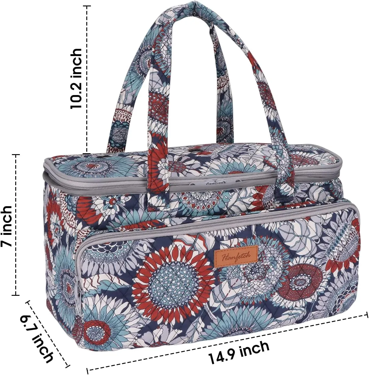 Yarn Bag-Large Size-Yarn Storage Organizer with Grommets-Portable Crochet Bag for Yarn Skeins-Crochet Hooks-Knitting Needles -Other Accessories (Sunflower)