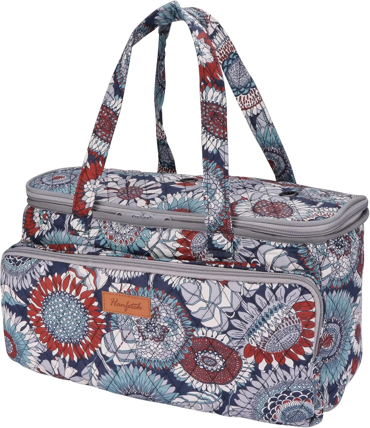 Yarn Bag-Large Size-Yarn Storage Organizer with Grommets-Portable Crochet Bag for Yarn Skeins-Crochet Hooks-Knitting Needles -Other Accessories (Sunflower)