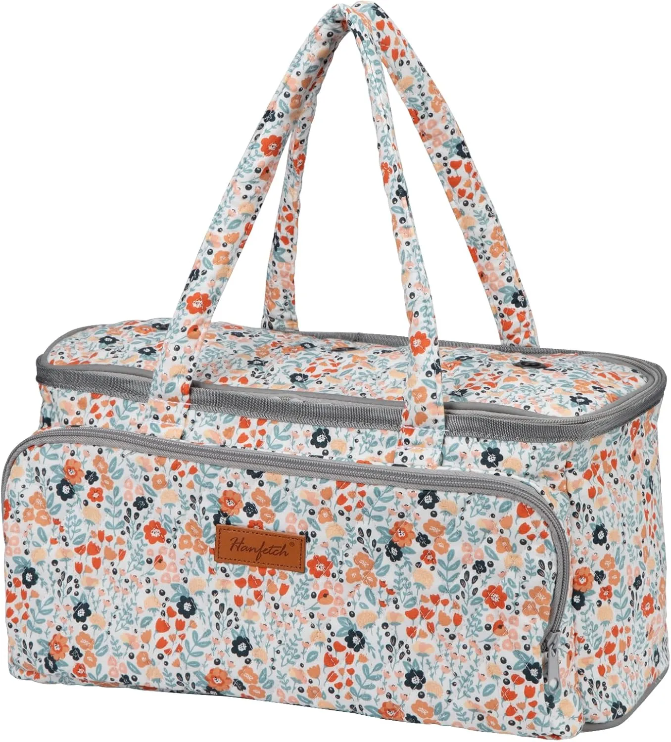 Yarn Bag-Yarn Storage Organizer with Grommets-Portable Crochet Bag for Yarn Skeins-Crochet Hooks-Knitting Needles -Other Accessories (Daisy)