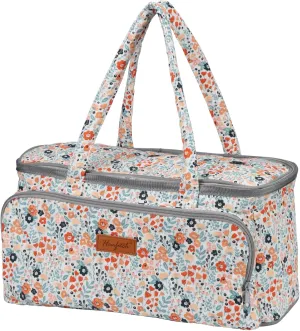Yarn Bag-Yarn Storage Organizer with Grommets-Portable Crochet Bag for Yarn Skeins-Crochet Hooks-Knitting Needles -Other Accessories (Daisy)