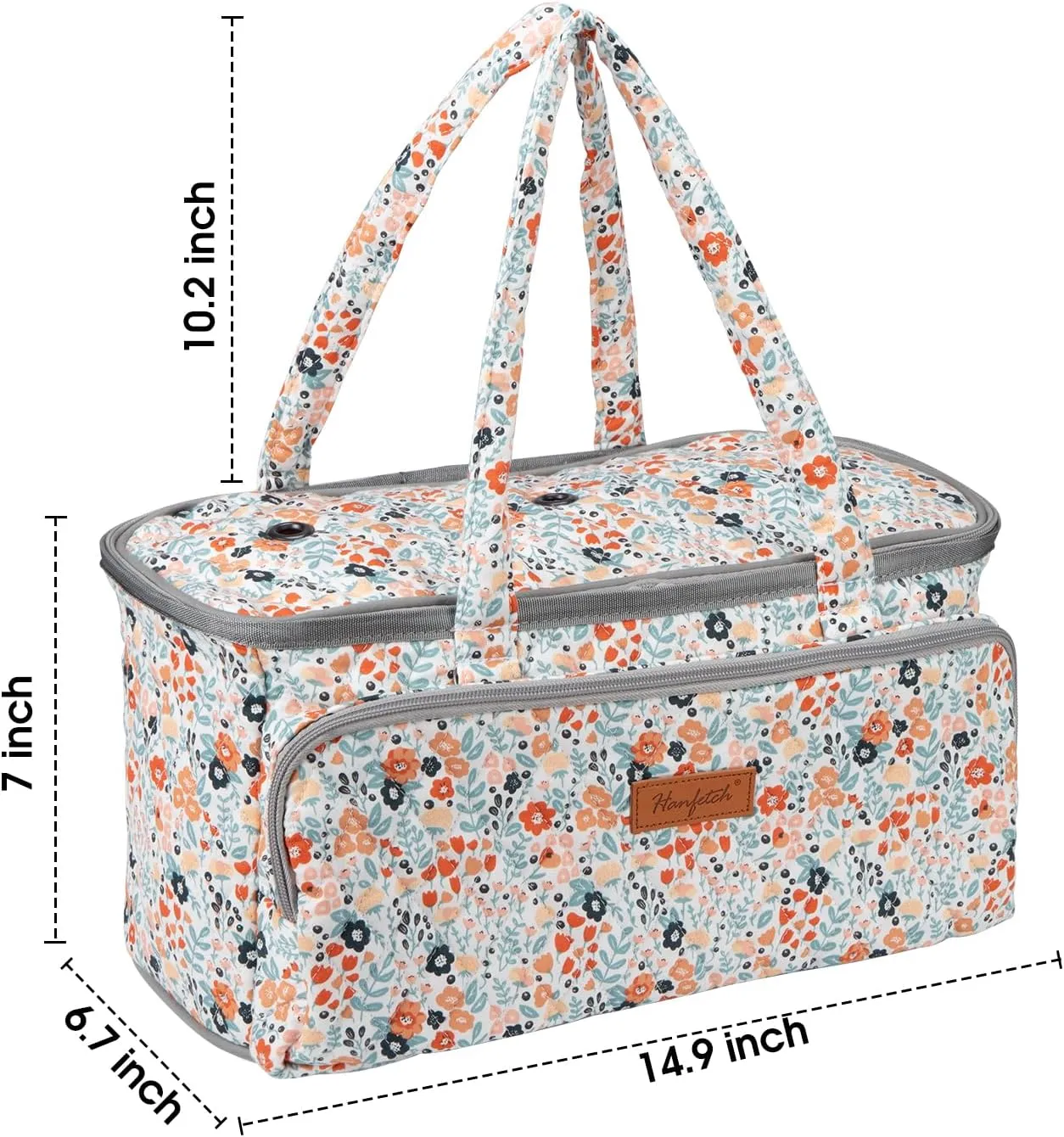 Yarn Bag-Yarn Storage Organizer with Grommets-Portable Crochet Bag for Yarn Skeins-Crochet Hooks-Knitting Needles -Other Accessories (Daisy)