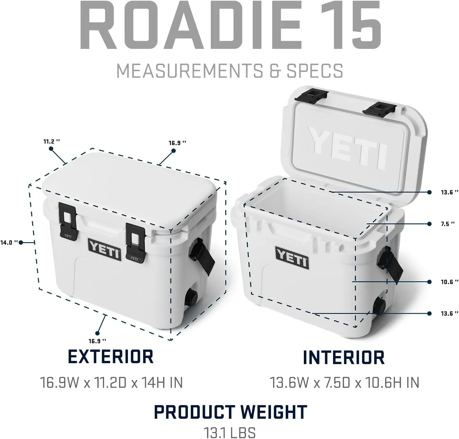 YETI Roadie 15 Hard Cooler with DoubleDuty Shoulder Strap