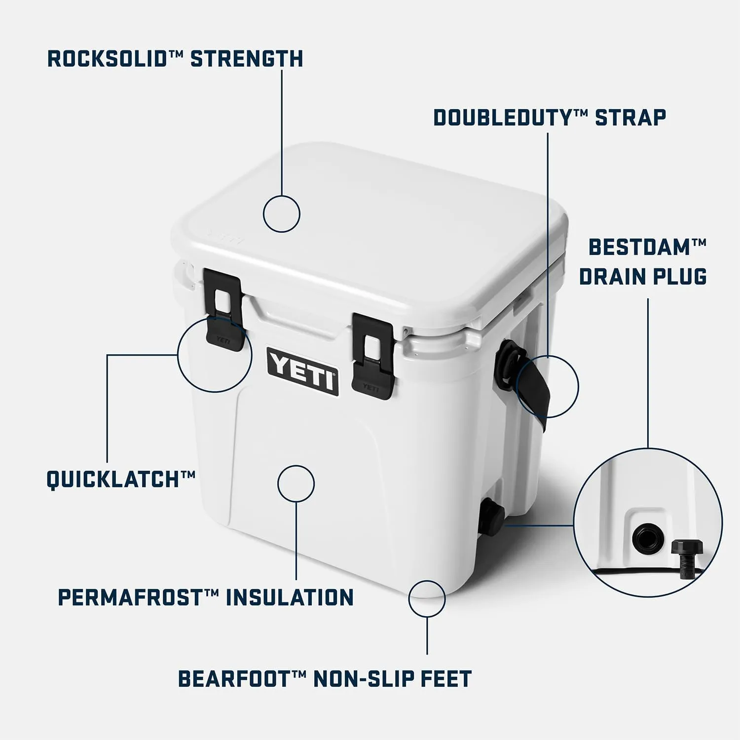 YETI Roadie 24 Hard Cooler with DoubleDuty Shoulder Strap and Drain Plug