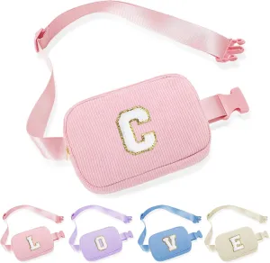 YOOLIFE Crossbody Bags for Girl Kid, Teens Girls Kids Birthday Gifts Monogram Belt Bag Fanny Packs for Women Preppy Stuff Gifts for Kids 8-12 Skincare Bag Friend Sister Birthday Gift (Pink C)