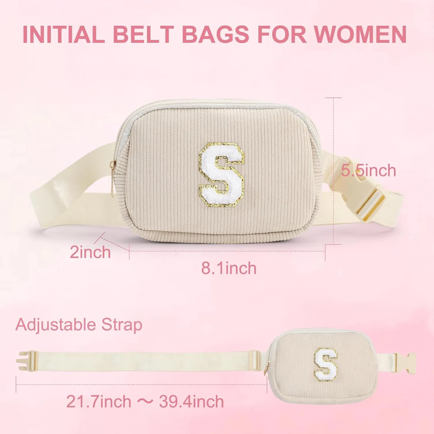 YOOLIFE Gifts for Teen Girls Kids - Initial Fanny Packs for Kid Girls, Small Crossbody Bag, Gifts for Sister Daughter Fanny Packs Purple Initial Crossbody Belt Bag Waist Packs for Kid Girl (Purple A)