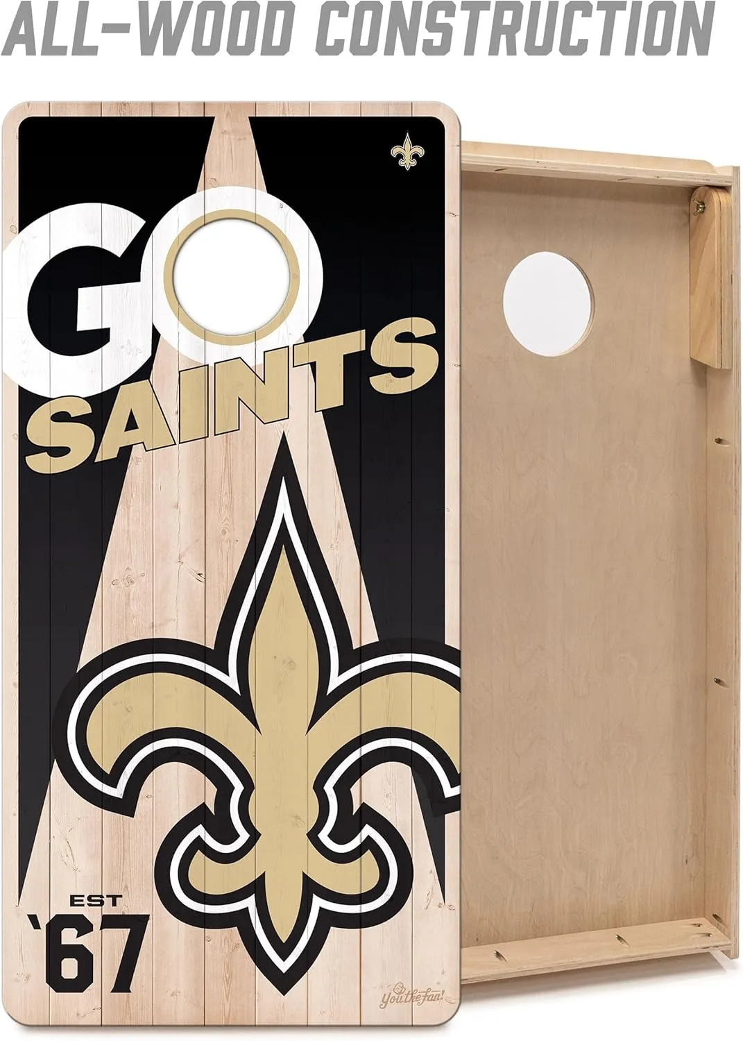 YouTheFan NFL 2’ x 4’ Professional Wood Cornhole Game with Logo Bags