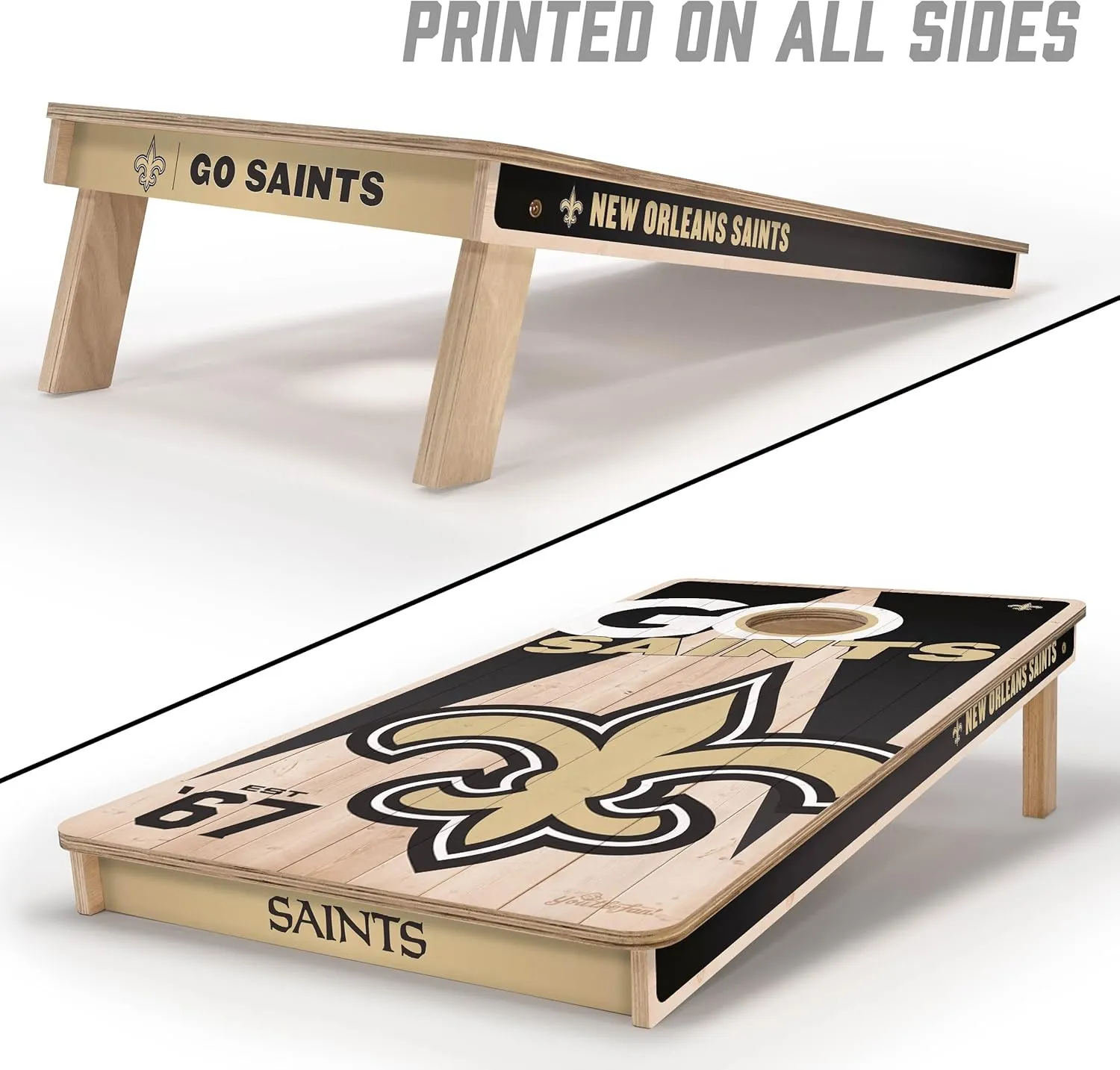 YouTheFan NFL 2’ x 4’ Professional Wood Cornhole Game with Logo Bags