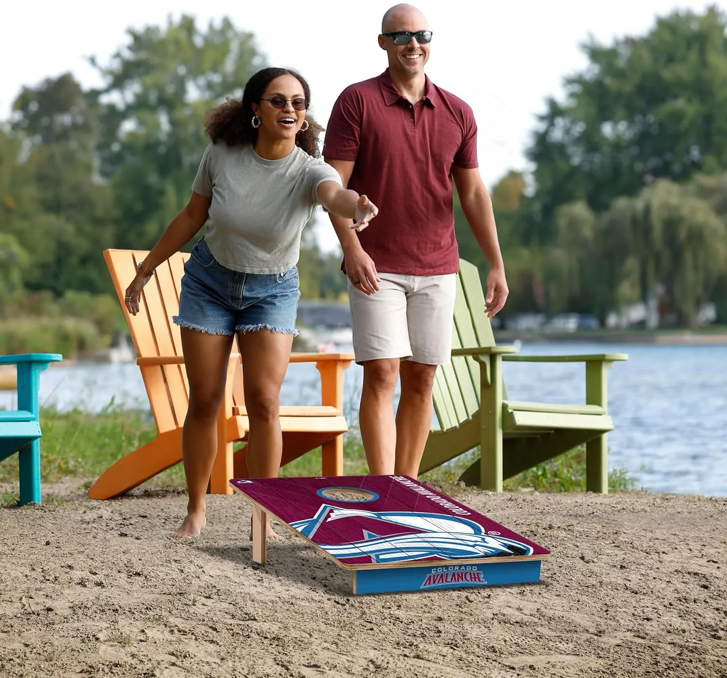 YouTheFan NHL 2’ x 3’ Wood Cornhole Game with Logo Bags