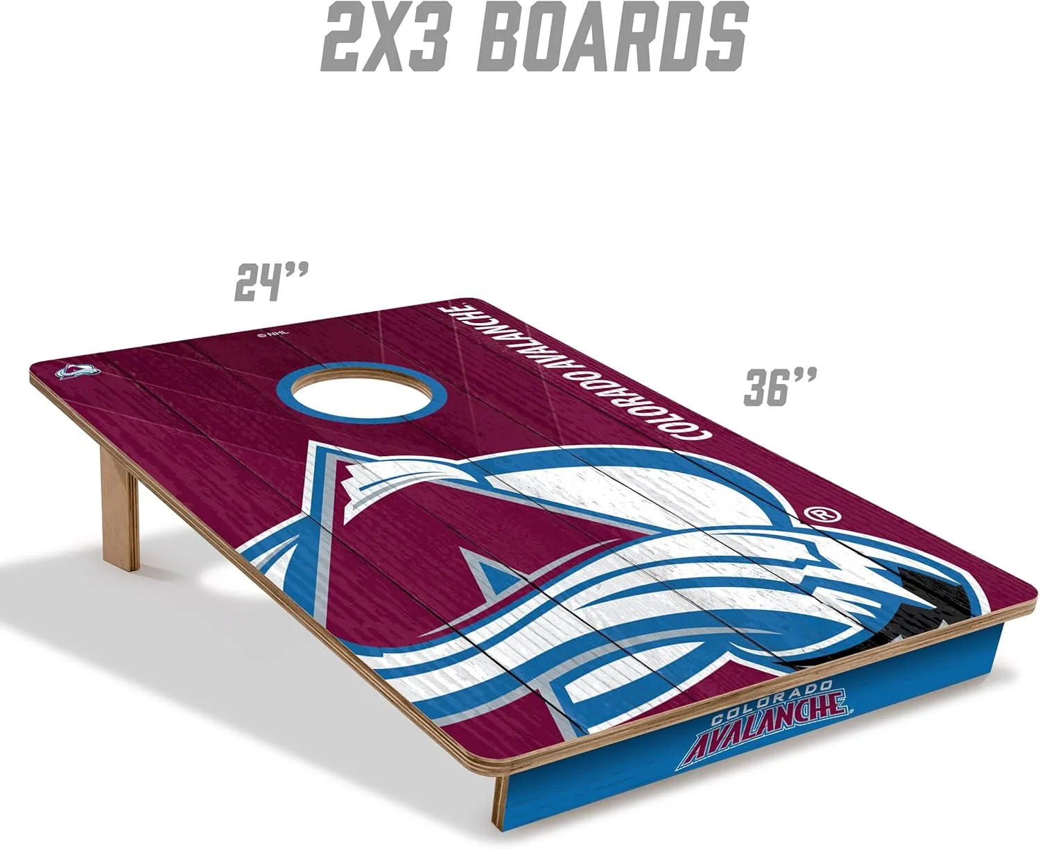 YouTheFan NHL 2’ x 3’ Wood Cornhole Game with Logo Bags
