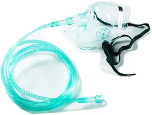 yuwell Adult Oxygen Mask with 6.6' Tubing and Adjustable Elastic Strap - 4 Packs