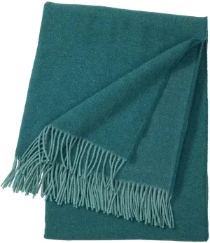 Yves Delorme Club Paon (Deep Teal) Throw - Wool - Durable, Warm and Cozy Luxury Throw Blanket