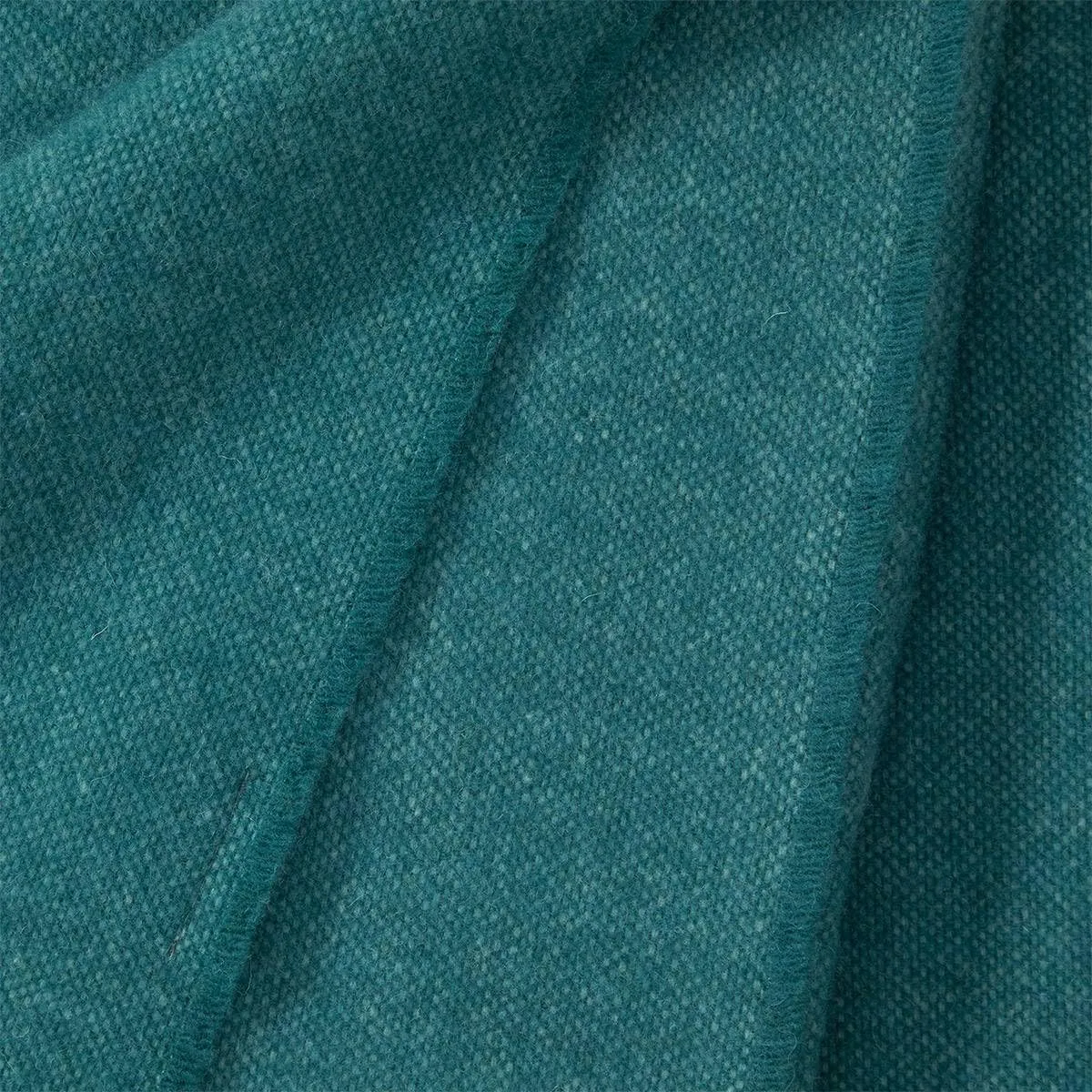 Yves Delorme Club Paon (Deep Teal) Throw - Wool - Durable, Warm and Cozy Luxury Throw Blanket