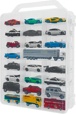 YYDS 48-Car Storage Case with Handle,Double Sided Storage Case for Toy Cars, Matchbox Cars,1:64 Scale Toy Model Cars，Toy Car Storage Organizer Case Compatible with Hot Wheels,CASE ONLY