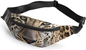 Zipper Fanny Pack for Men Women Fashion Waist Bag Stylish Crossbody Bags with Adjustable Strap African Animal Leopard Travel Chest Bags Belt Bags for Running Hiking Workout Cycling